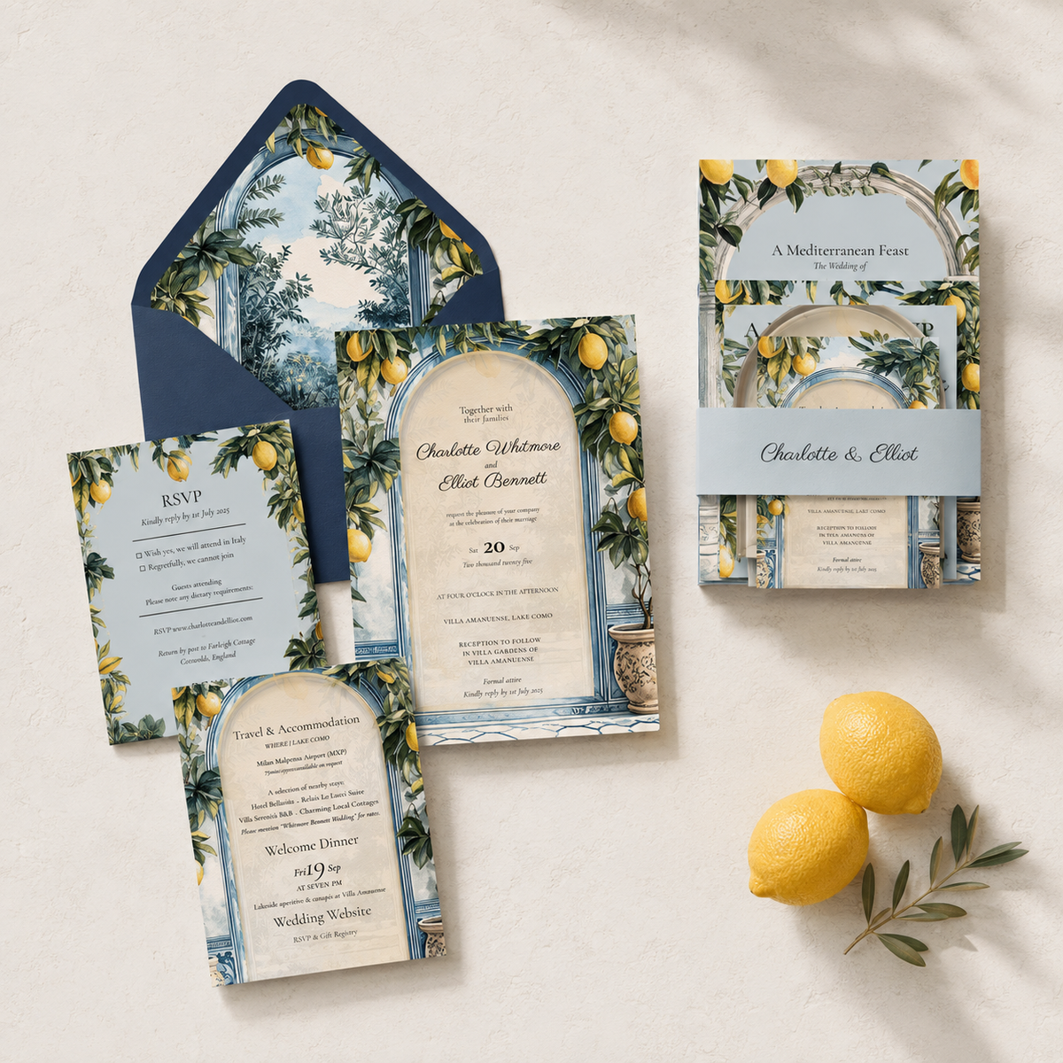 Italian Wedding Invitation Bundle. Editable Canva Templates . Printable Destination Stationary. Digital Download.