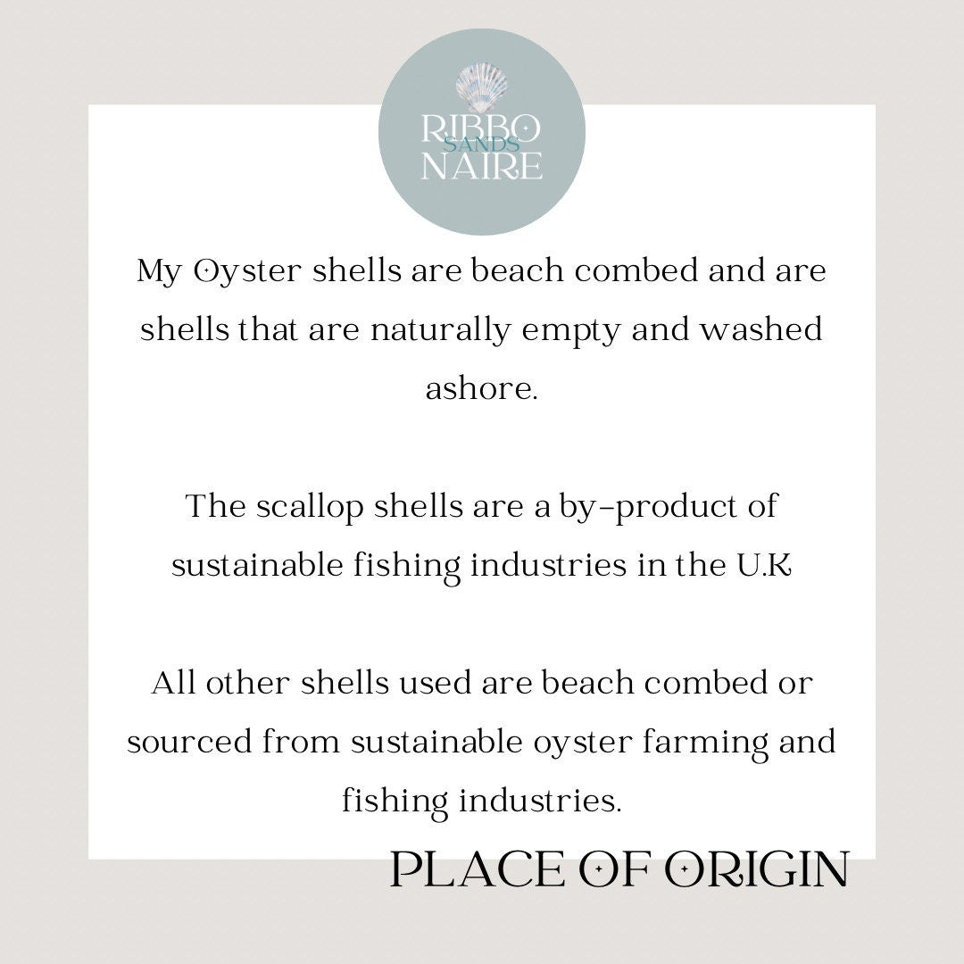 Personalised Silver Oyster Shell Wedding Cake Topper. Beach Theme Decoration.