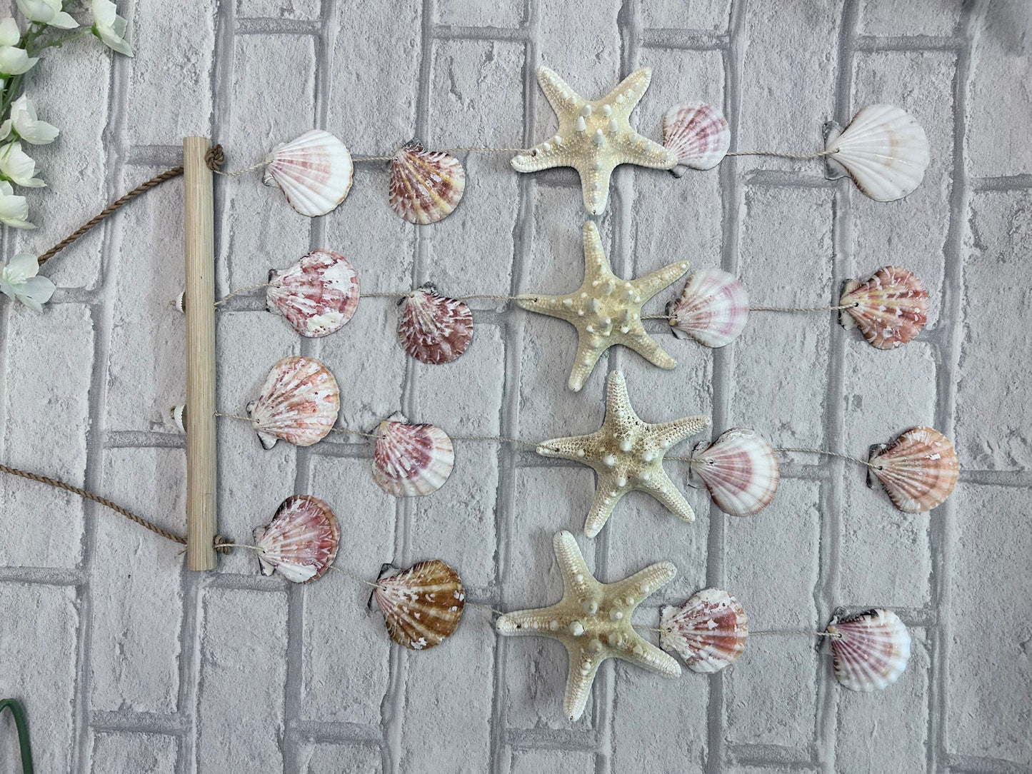 Starfish and Sea Shell Mobile. Beach Themed Home Decor.