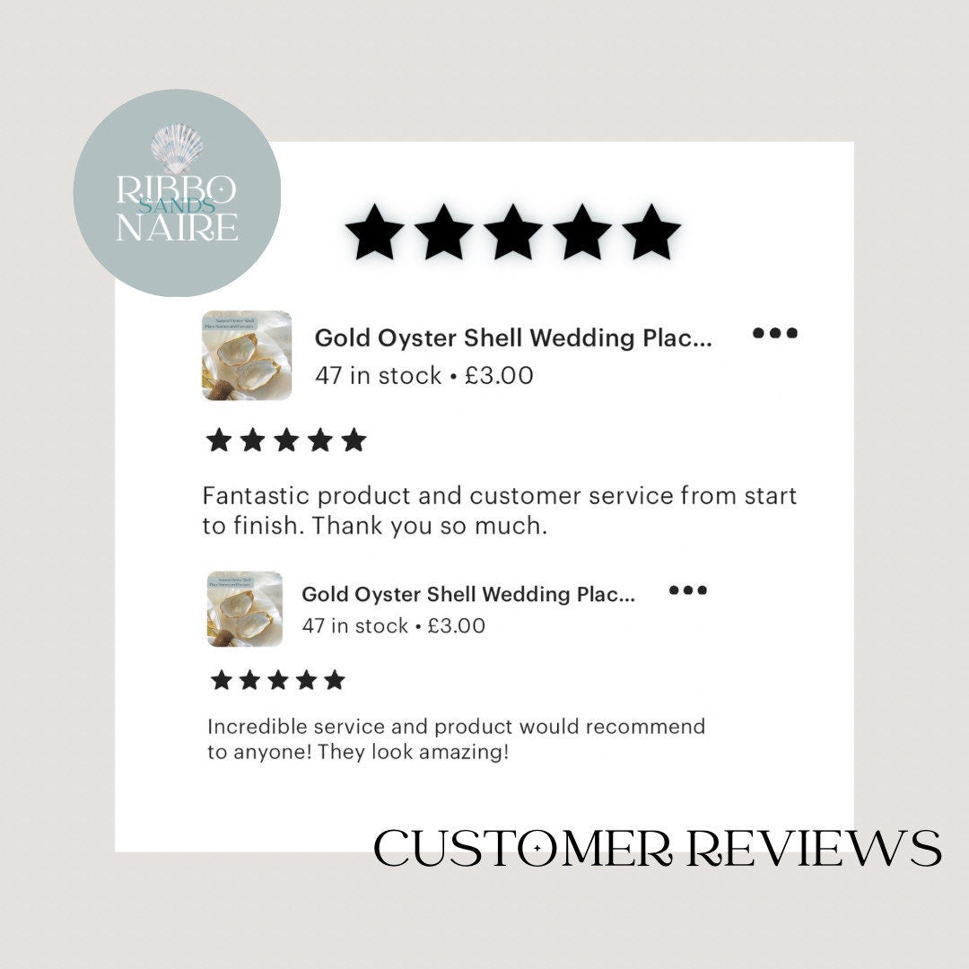 Personalised Gold Oyster Shell Wedding Place Card and Favour.