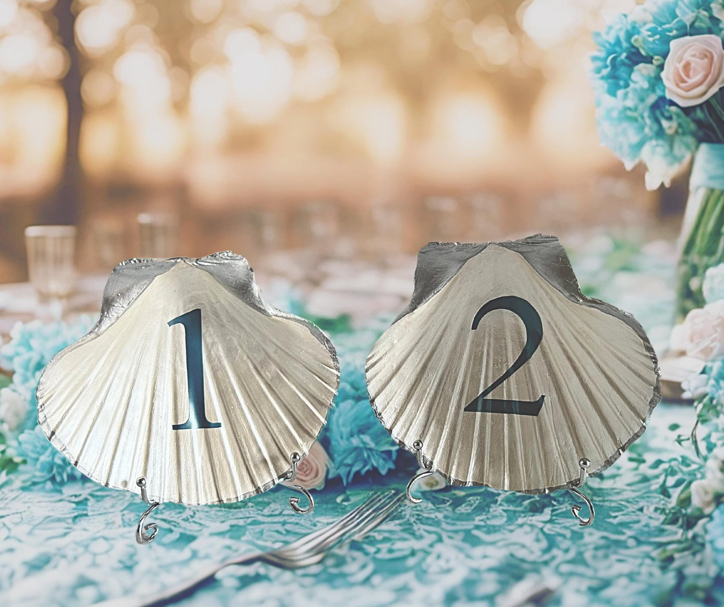Coastal Wedding Table Numbers. Custom Destination Beach Event Signs.