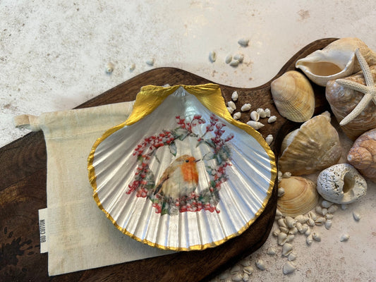 Robin Jewellery Scallop Shell Trinket Dish.