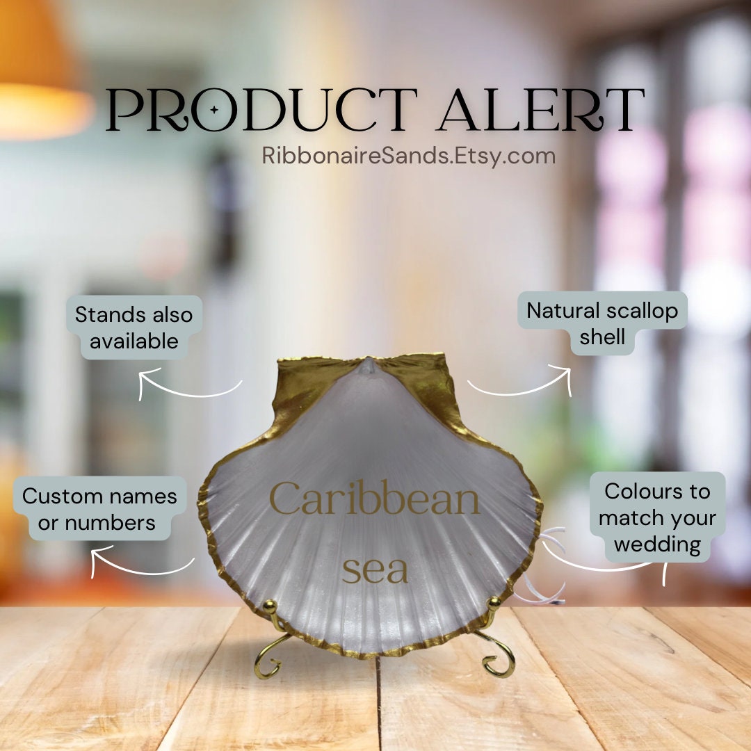 Personalised Wedding Top Table Scallop Shell Custom Beach Sign.