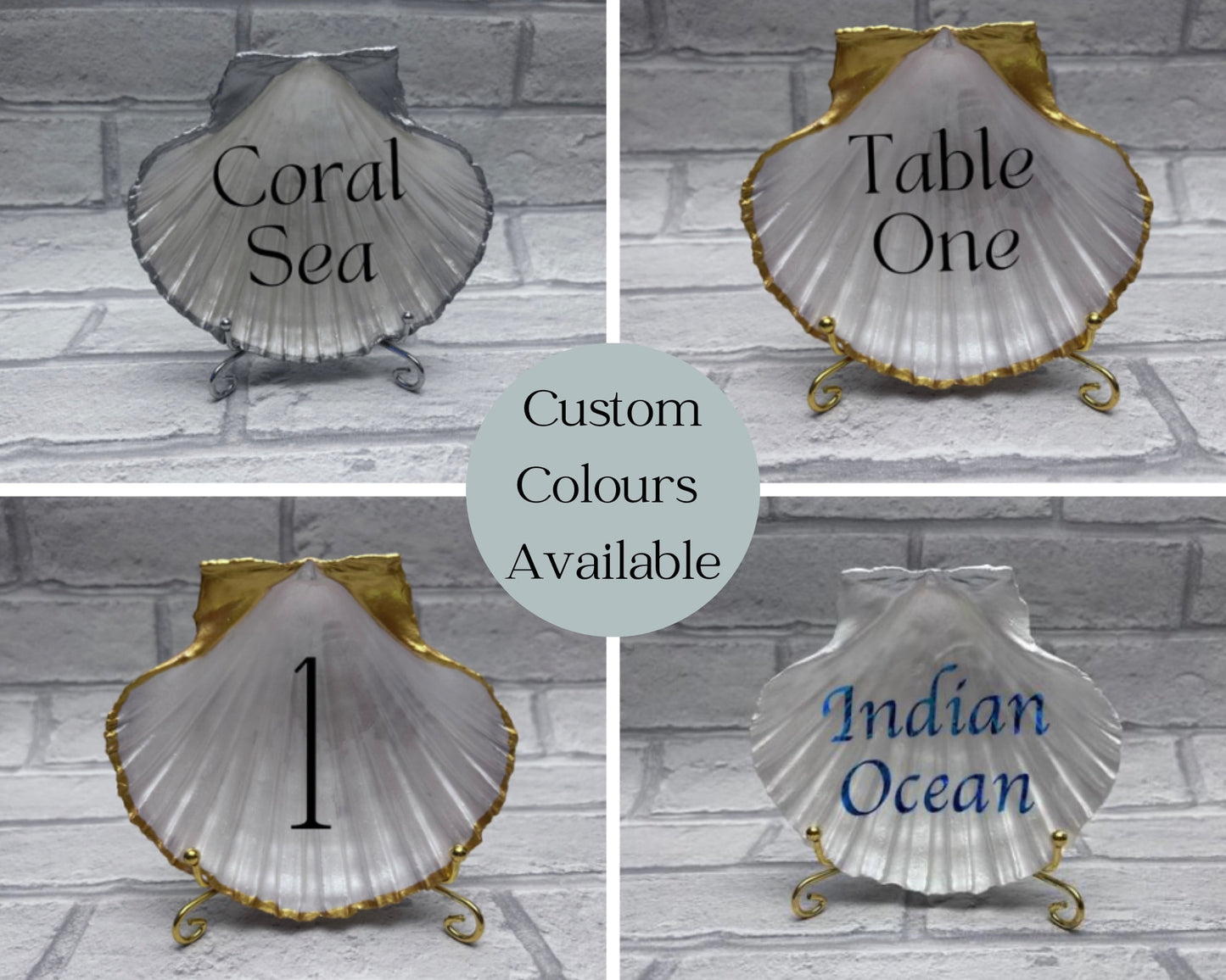 Wedding Shell Custom Table Name or Number Beach Theme Wedding Signs.