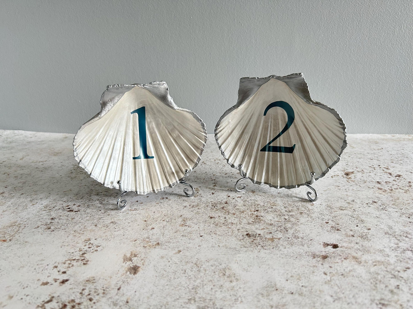 Scallop Shell Custom Wedding Table Numbers or Signs