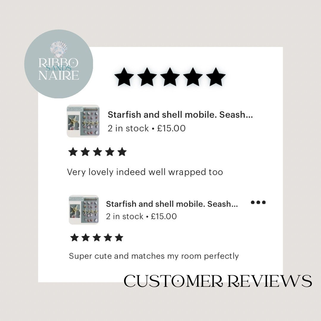 Starfish and Sea Shell Mobile. Beach Themed Home Decor.