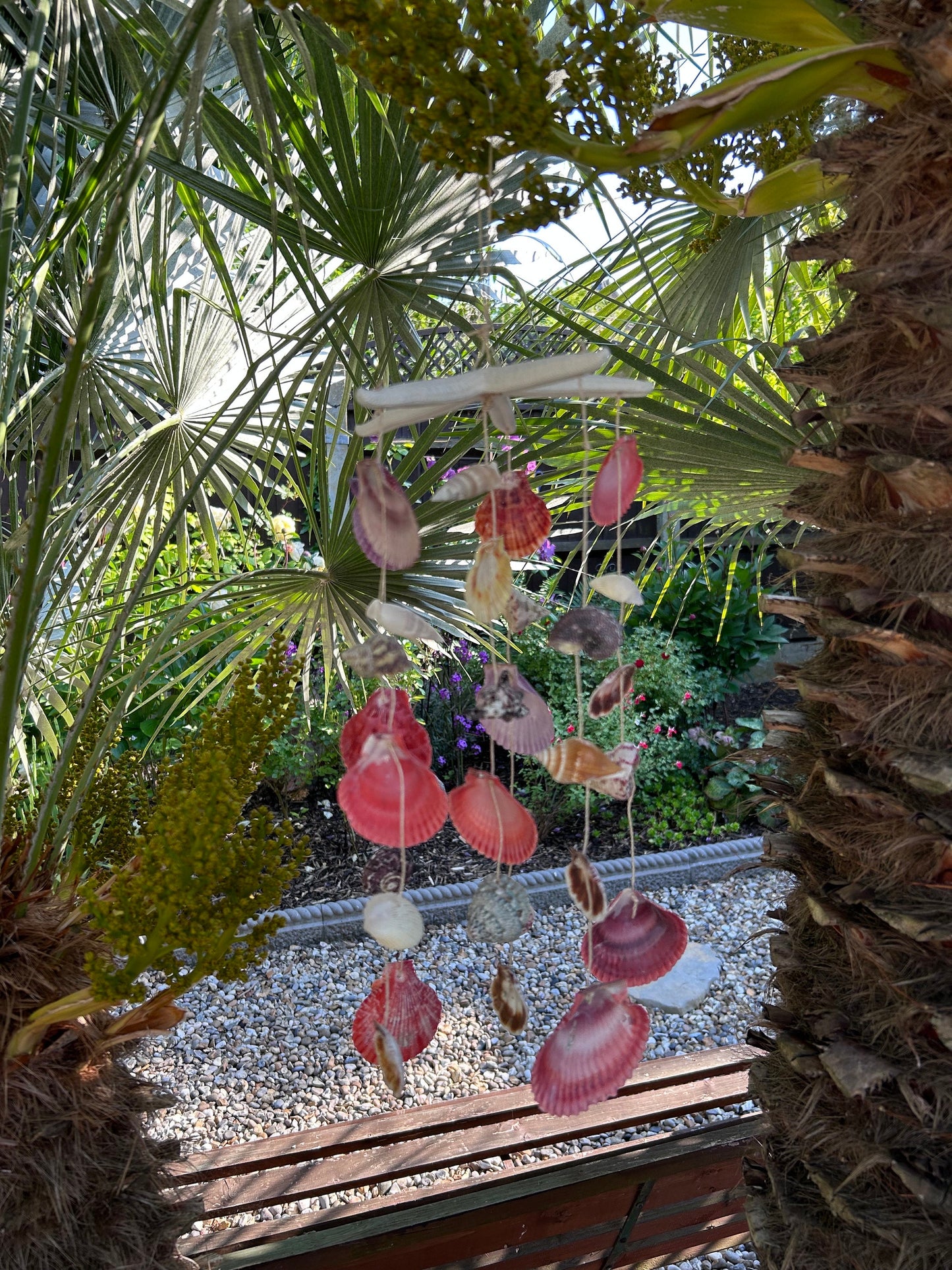 Shell and Starfish Wind Chime Beach Home Decor. Coastal Theme Accessory. Sun Room or Conservatory Mobile. The perfect Gift for Beach Lovers.