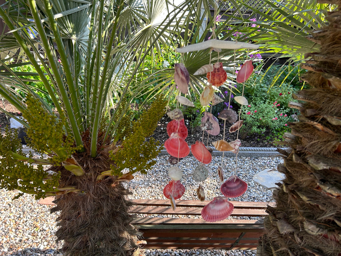 Shell and Starfish Wind Chime Beach Home Decor. Coastal Theme Accessory. Sun Room or Conservatory Mobile. The perfect Gift for Beach Lovers.