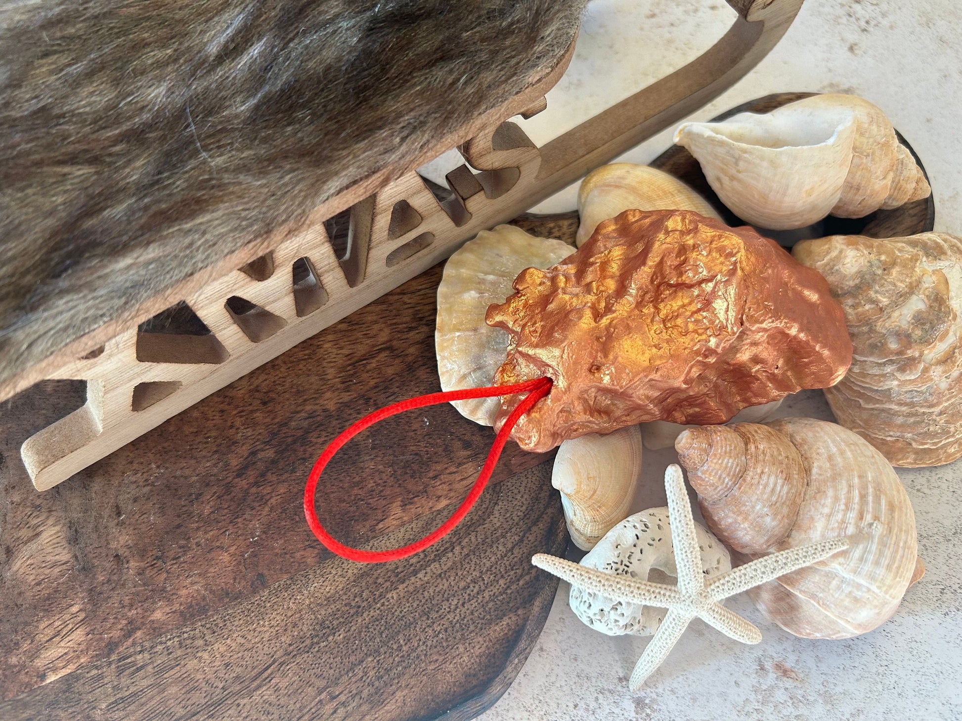 Reindeer Christmas Tree Ornament. Vintage Style Rose Gold Deer Bauble.