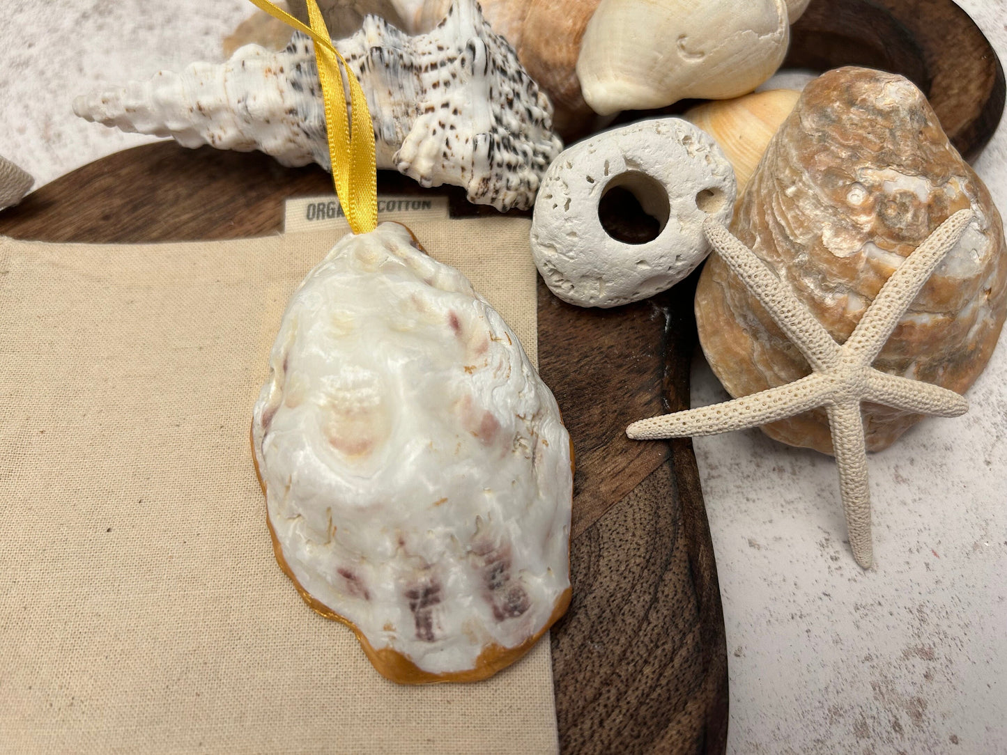 Pink Personalised Christening oyster shell nursery gift. Gold Cross and pink rose ornament. Baptism or Holy Communion ceremony gift.