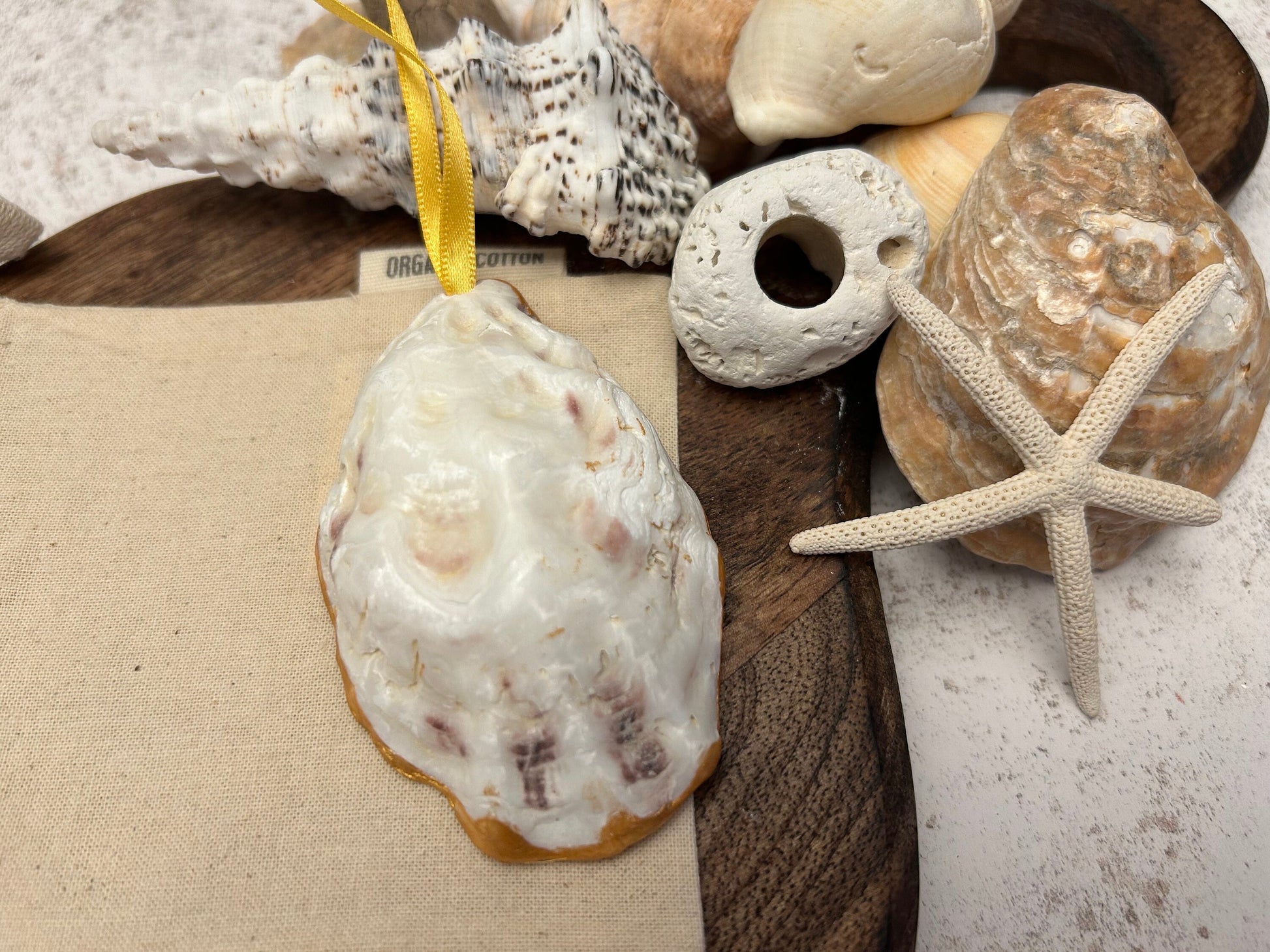 Pink Personalised Christening oyster shell nursery gift. Gold Cross and pink rose ornament. Baptism or Holy Communion ceremony gift.