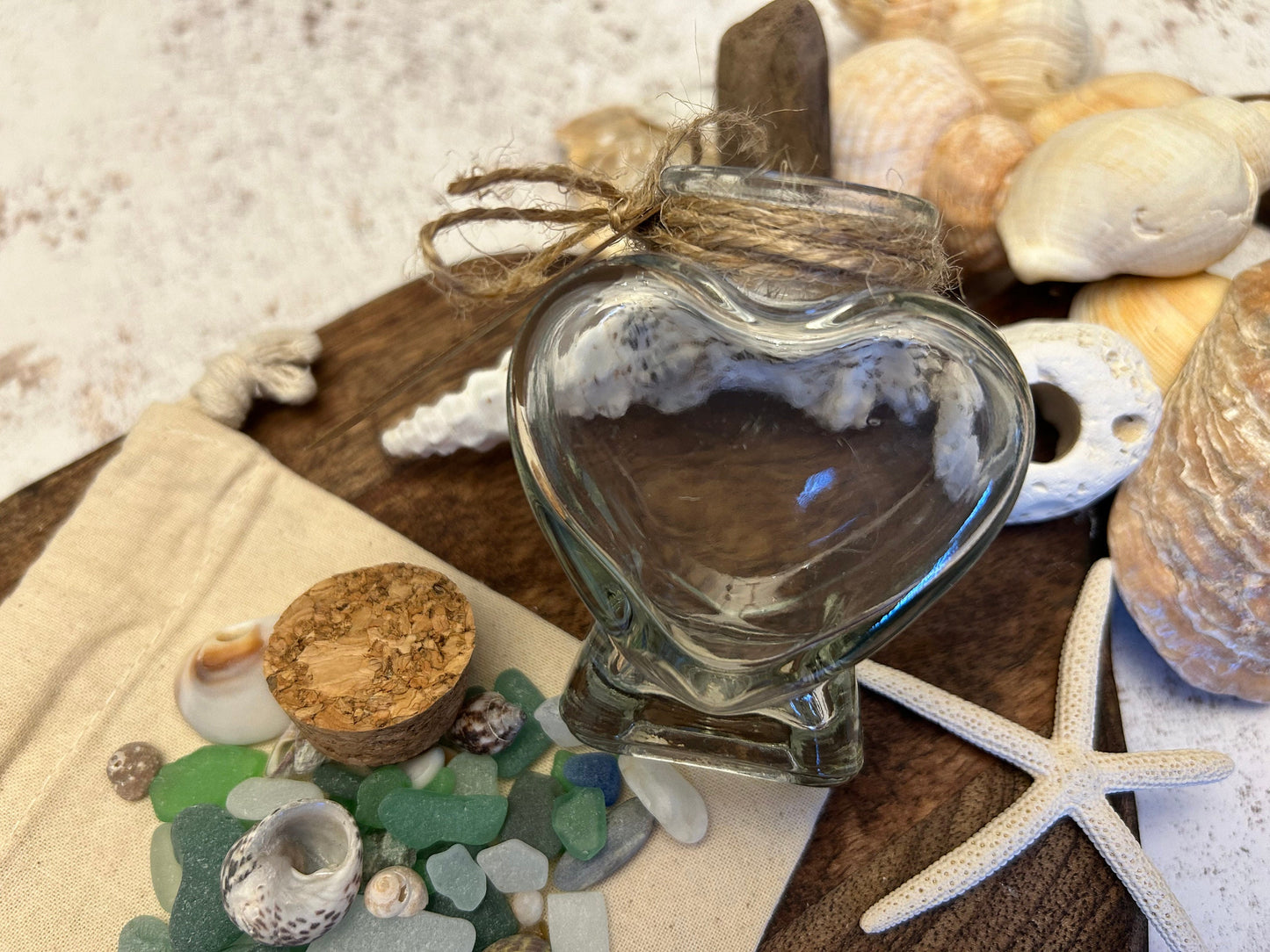 Personalised Honeymoon Heart Sand Bottle. Beach Holiday Memory Jar.