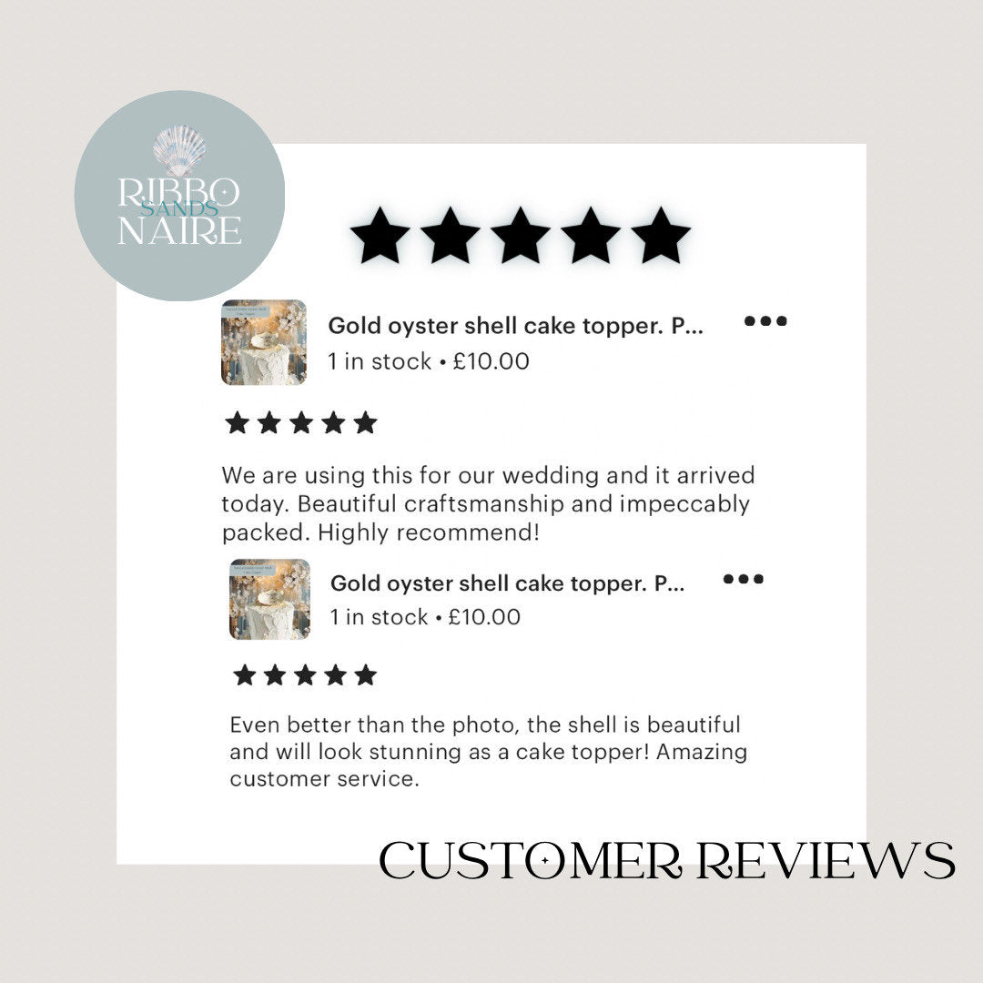 Personalised Silver Oyster Shell Cake Topper. Natural Double wedding Decor.