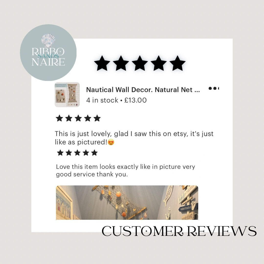 Fisherman net and sea shell nautical hanging decor. Natural wood, Shell and starfish mobile. Beach themed decoration for the garden or spa.