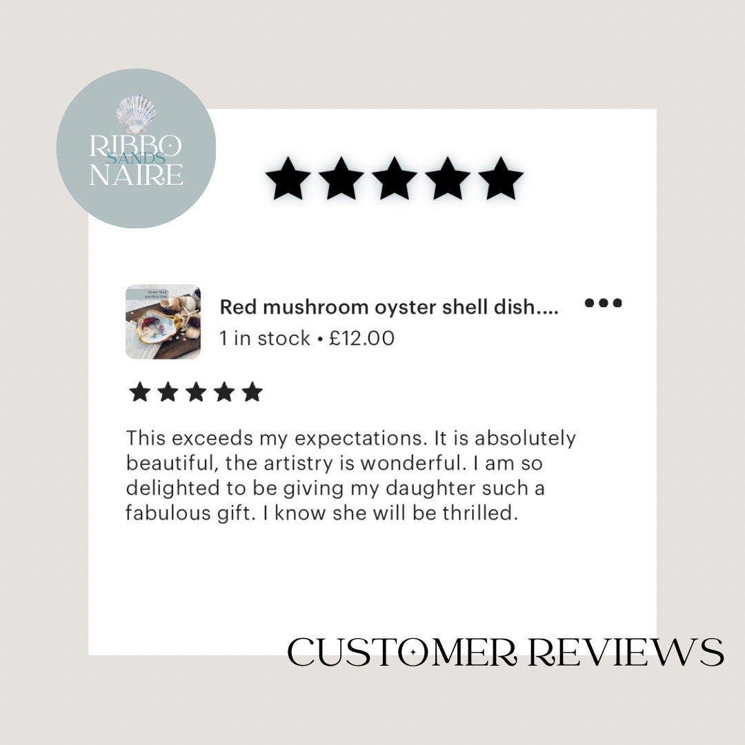 Toadstool oyster shell trinket dish. Nature lovers gift for her. Red and gold mushroom cottagecore ring dish. Autumn Fall home decor gift.