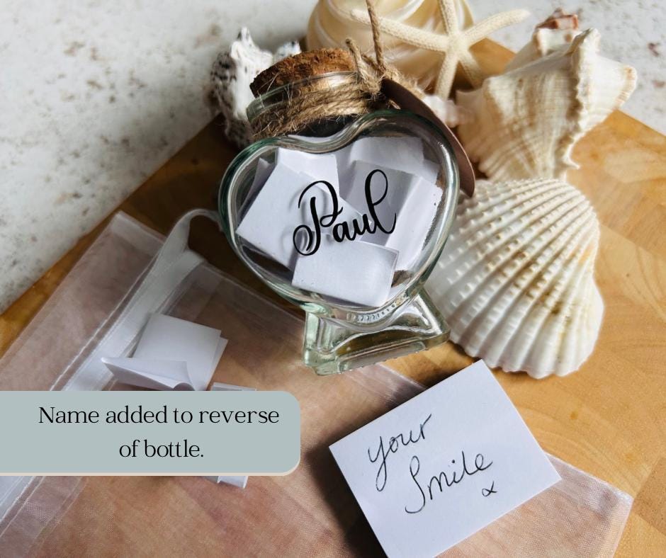 Personalised 'Reasons Why I Love You' Heart Jar Keepsake Gift. Wedding Day Gift.