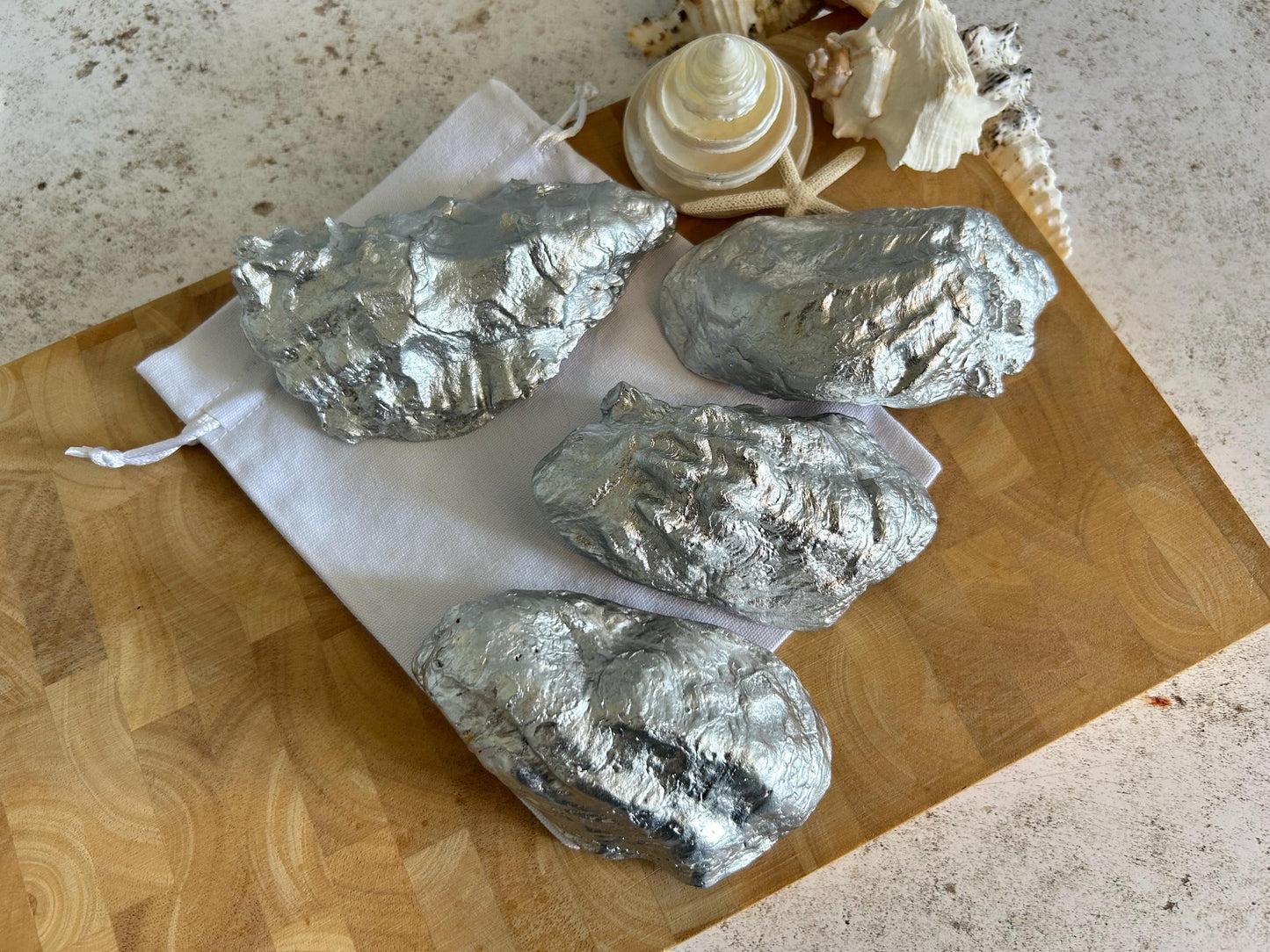 Silver Penguin Oyster Shell Ring Dish. Sea Life Jewellery Holder.