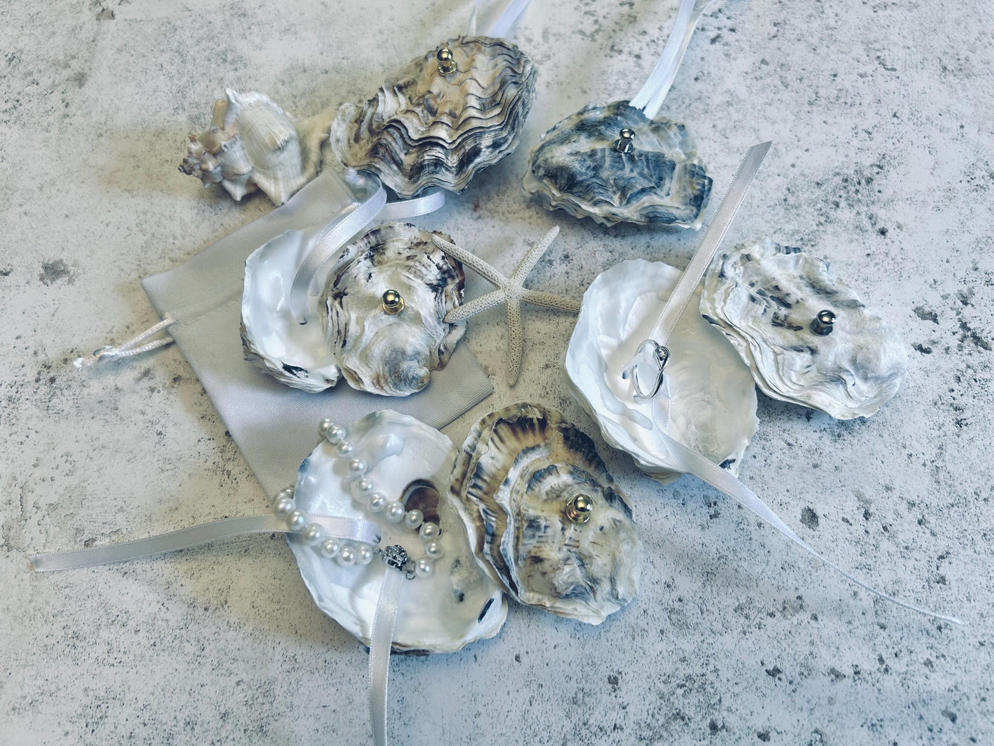 Natural Oyster Shell Ring Box. Beach Wedding Ring Holder. Seashell Gift.