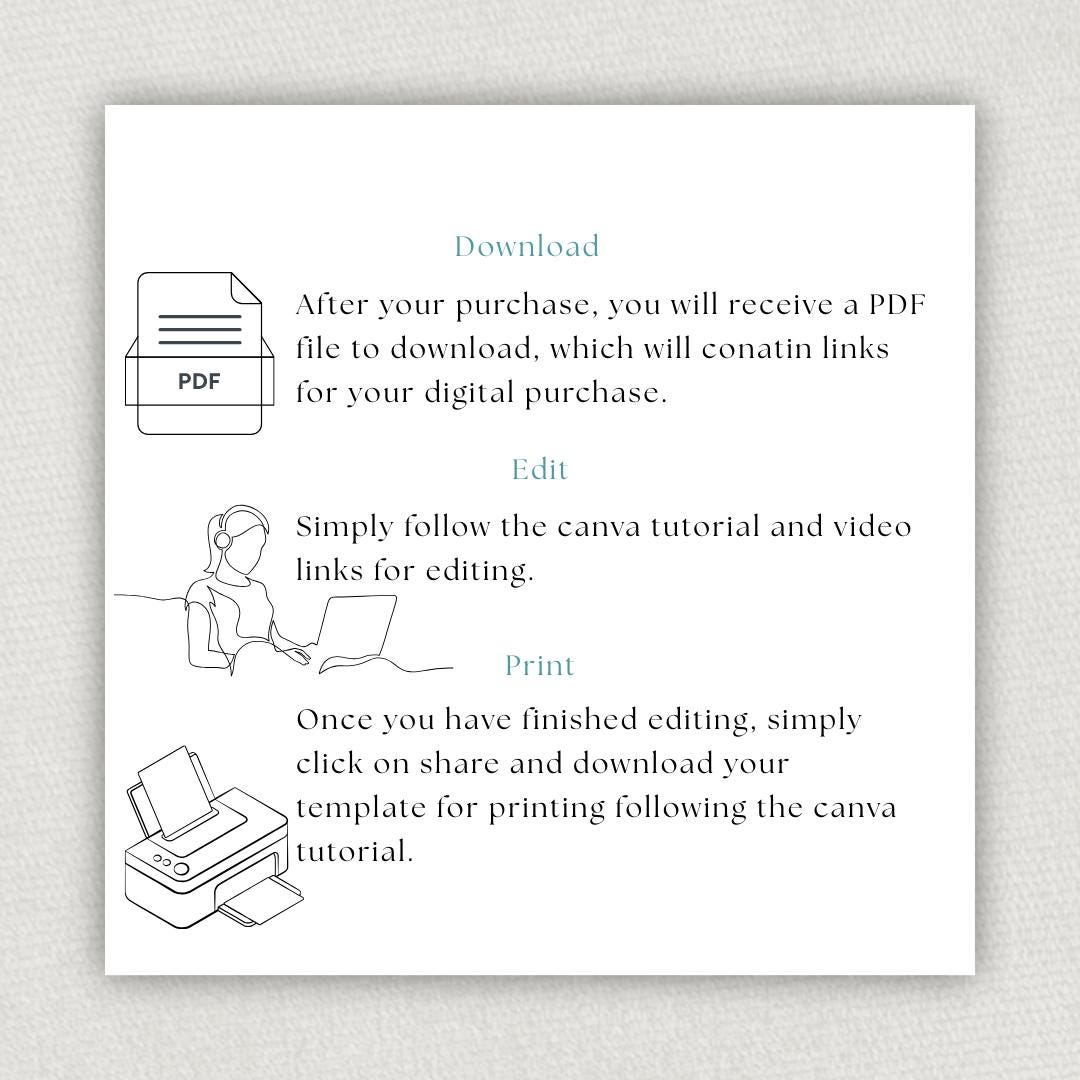 Blue Wedding Invitation Suite. Elegant Arch and Floral Digital Download. Customisable Editable Template.