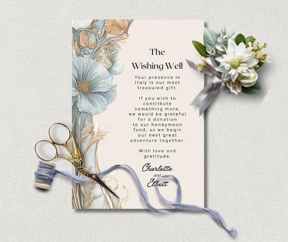 Blue Wedding Invitation Suite. Elegant Arch and Floral Digital Download. Customisable Editable Template.
