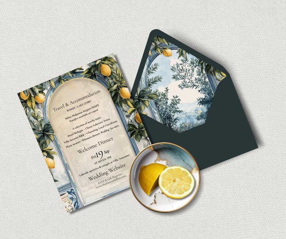 Italian Wedding Invitation Bundle. Editable Canva Templates . Printable Destination Stationary. Digital Download.