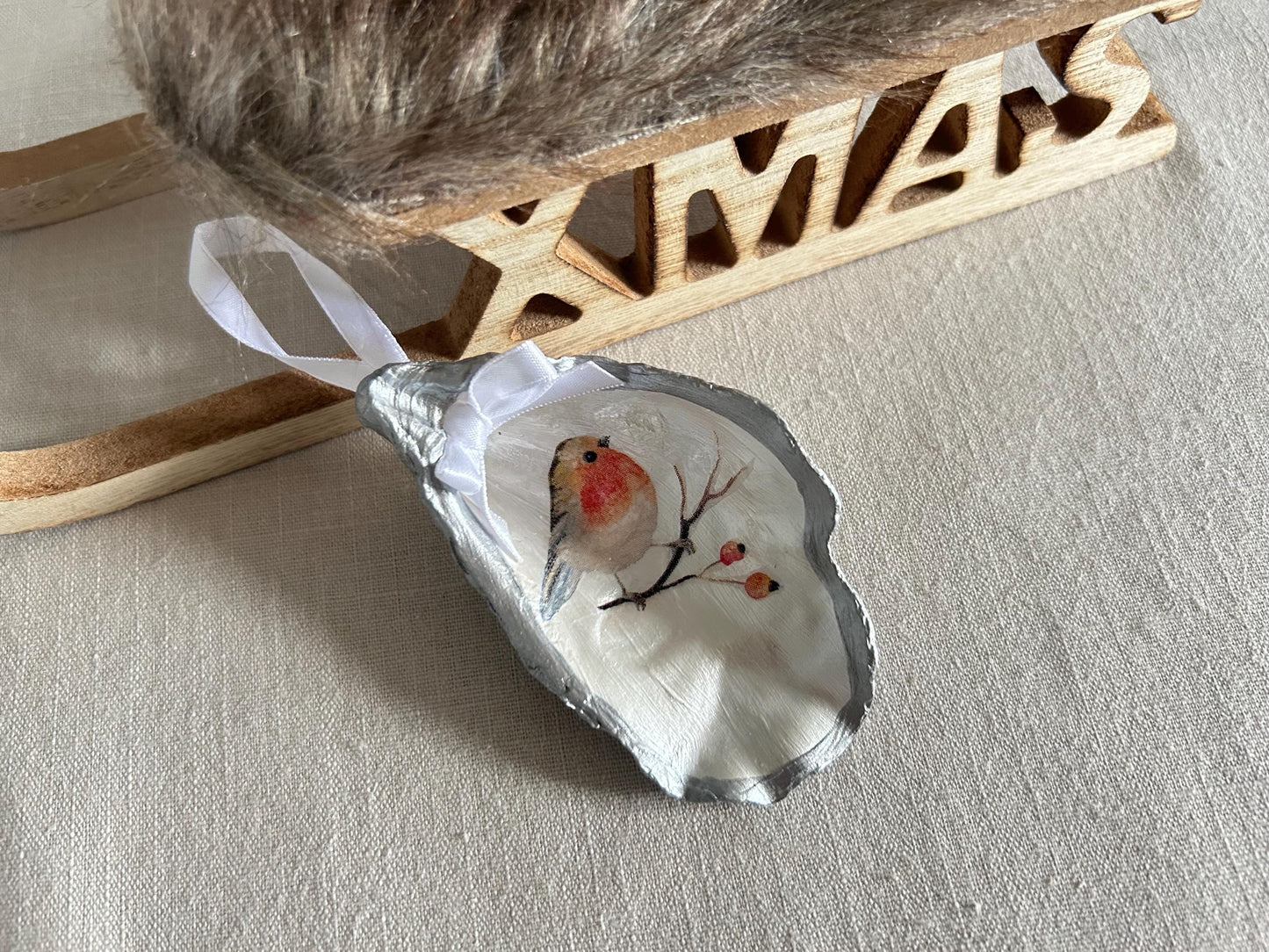 Christmas Robin Decoration. Personalised Christmas Keepsake, Memorial Gift.