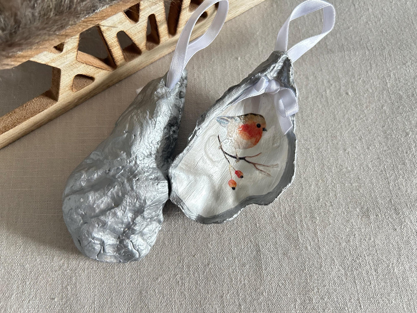 Christmas Robin Decoration. Personalised Christmas Keepsake, Memorial Gift.