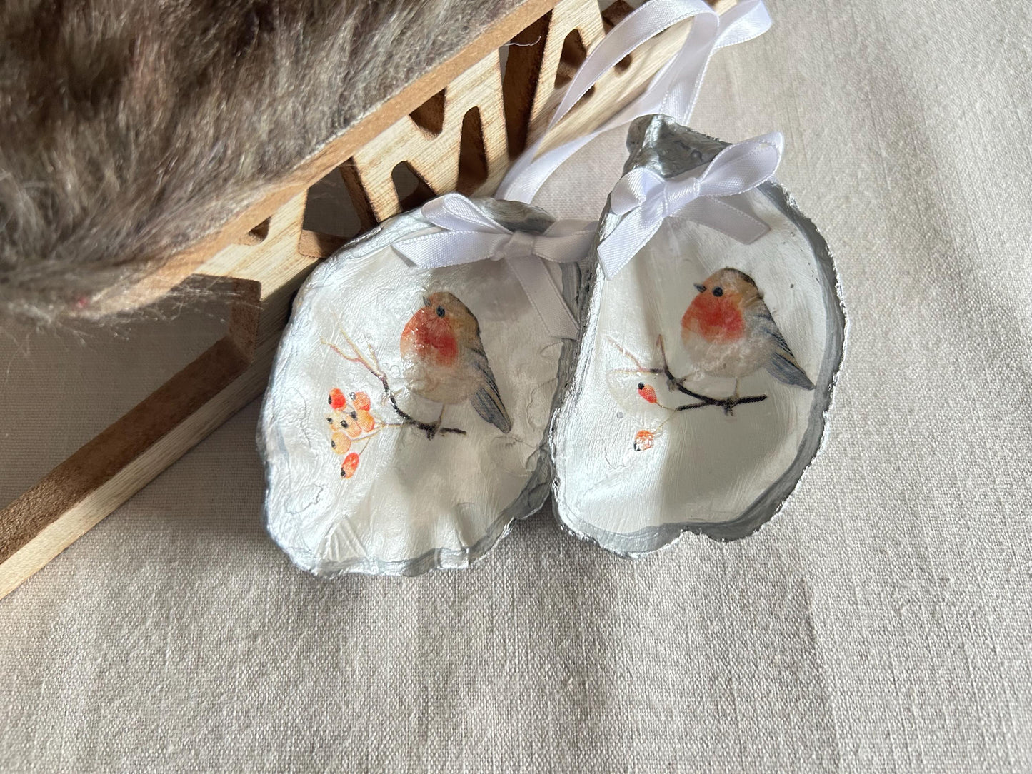 Christmas Robin Decoration. Personalised Christmas Keepsake, Memorial Gift.