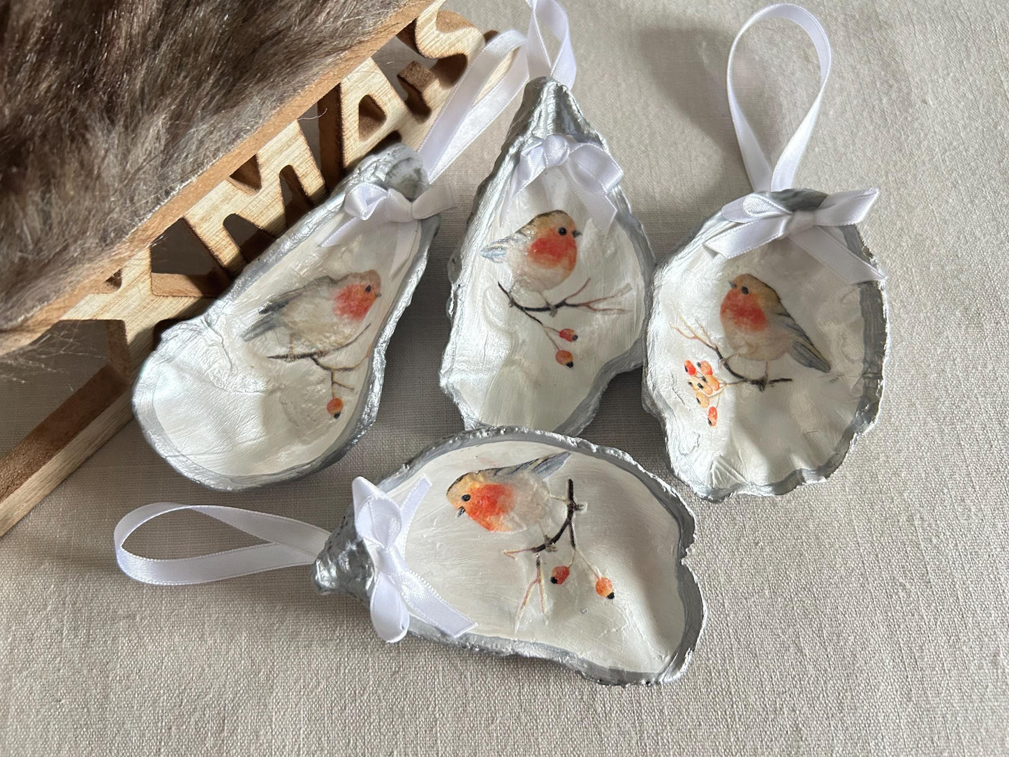 Christmas Robin Decoration. Personalised Christmas Keepsake, Memorial Gift.