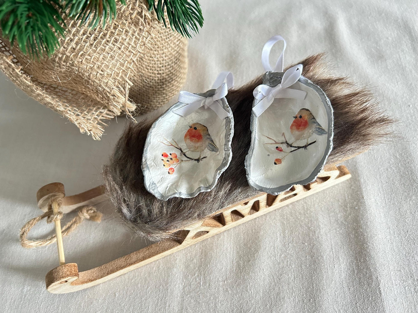 Christmas Robin Decoration. Personalised Christmas Keepsake, Memorial Gift.