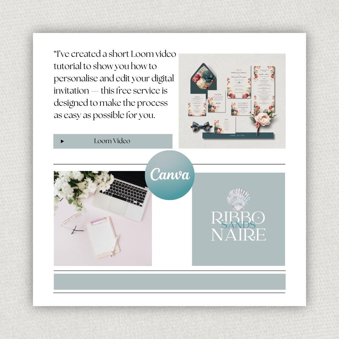 Autumn Wedding Invitation Bundle. Fall Floral Template. Customisable Digital Download Suite.