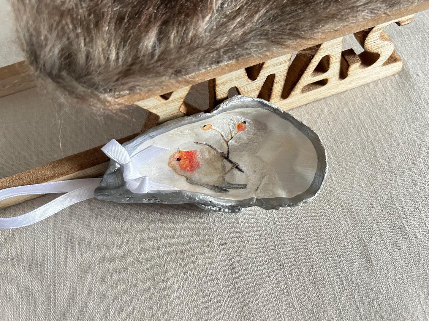 Christmas Robin Decoration. Personalised Christmas Keepsake, Memorial Gift.