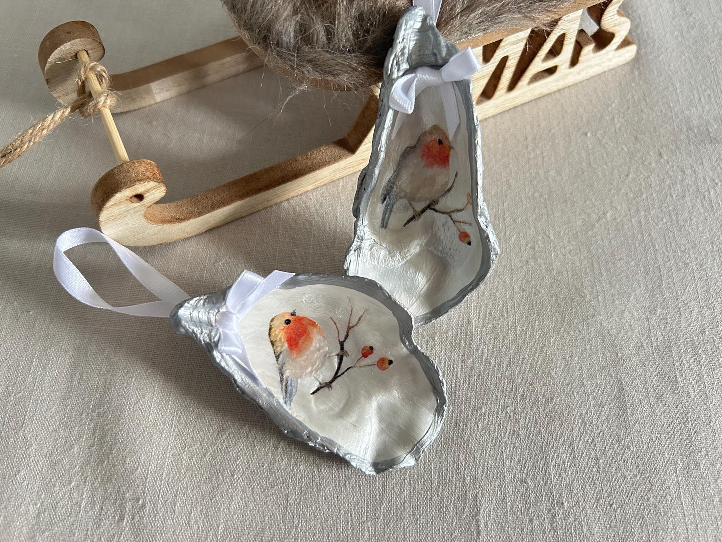 Christmas Robin Decoration. Personalised Christmas Keepsake, Memorial Gift.