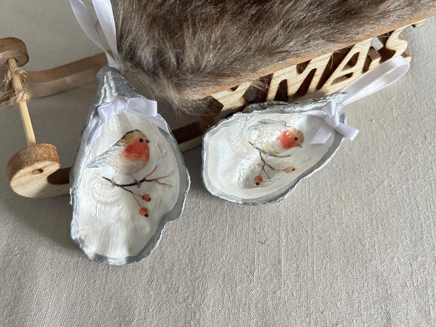 Christmas Robin Decoration. Personalised Christmas Keepsake, Memorial Gift.