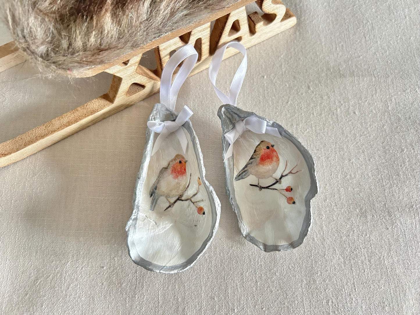 Christmas Robin Decoration. Personalised Christmas Keepsake, Memorial Gift.