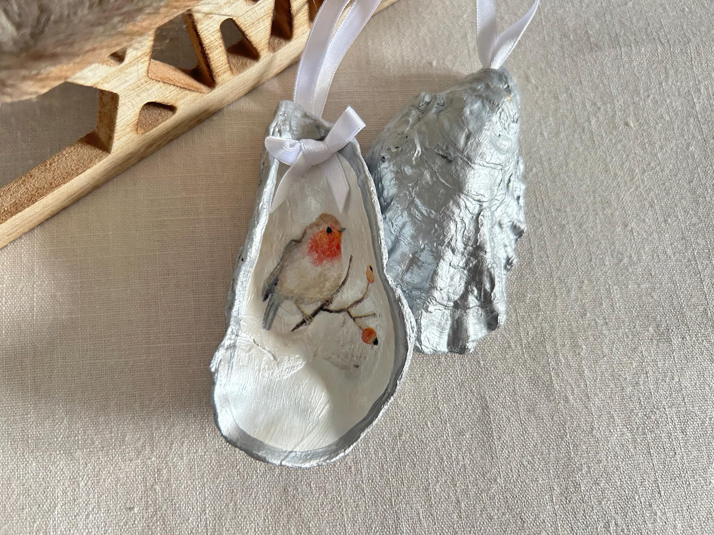 Christmas Robin Decoration. Personalised Christmas Keepsake, Memorial Gift.