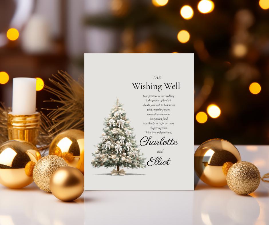 Winter Wedding Invitation Bundle. Christmas Tree Wedding Suite. Holiday Celebration Digital Download Template.