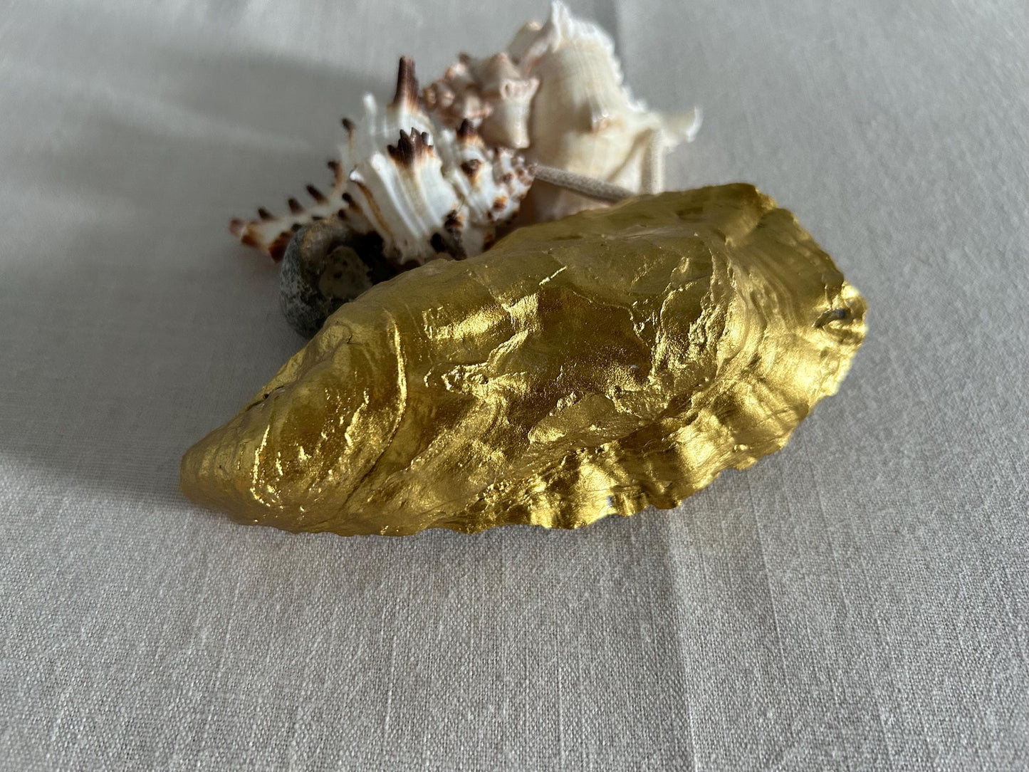 The World is your Oyster Gold Shell. Trinket Dish with Freshwater Pearl. Graduation Gift.