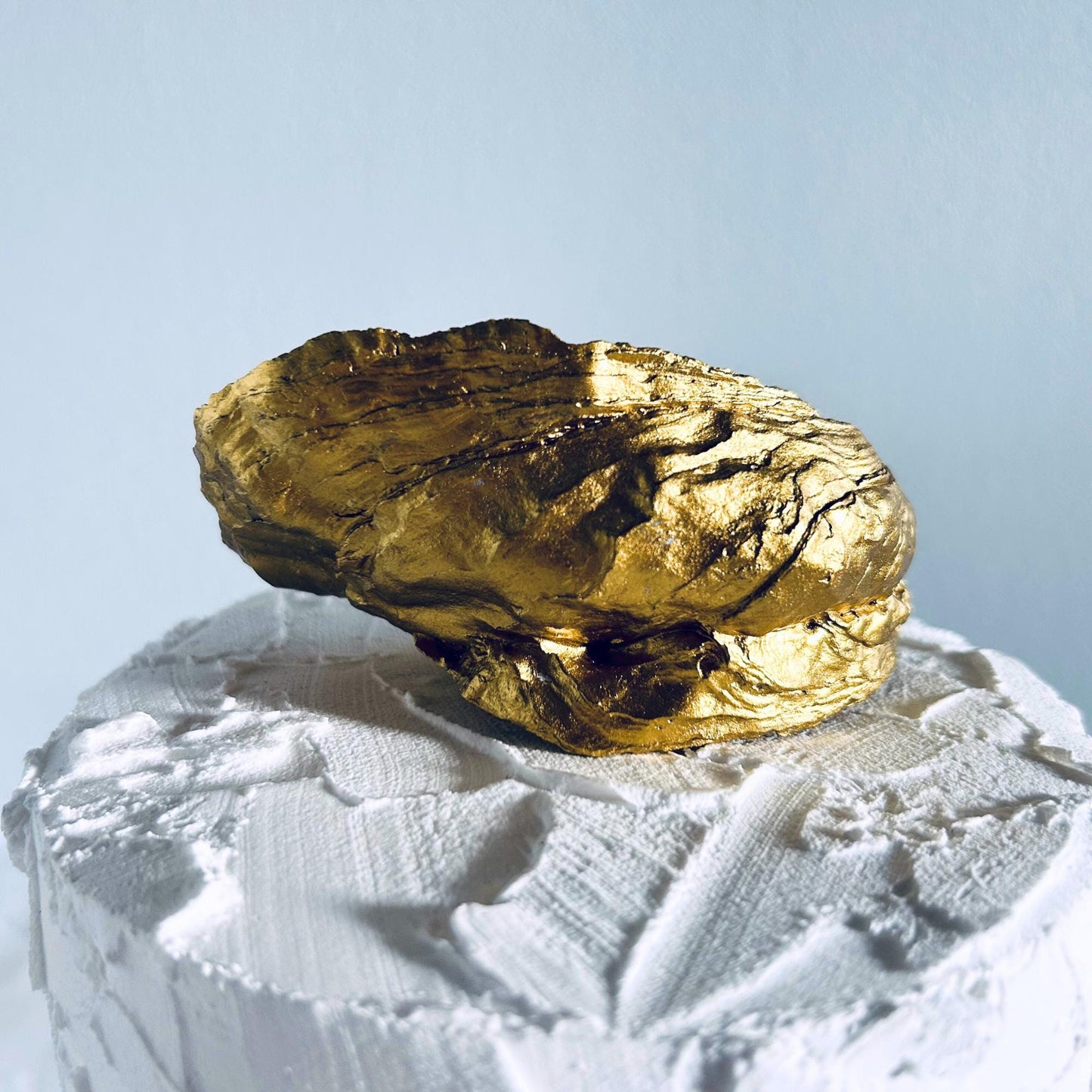 Personalised Gold Oyster Shell Cake Topper. Coastal Wedding Decoration.