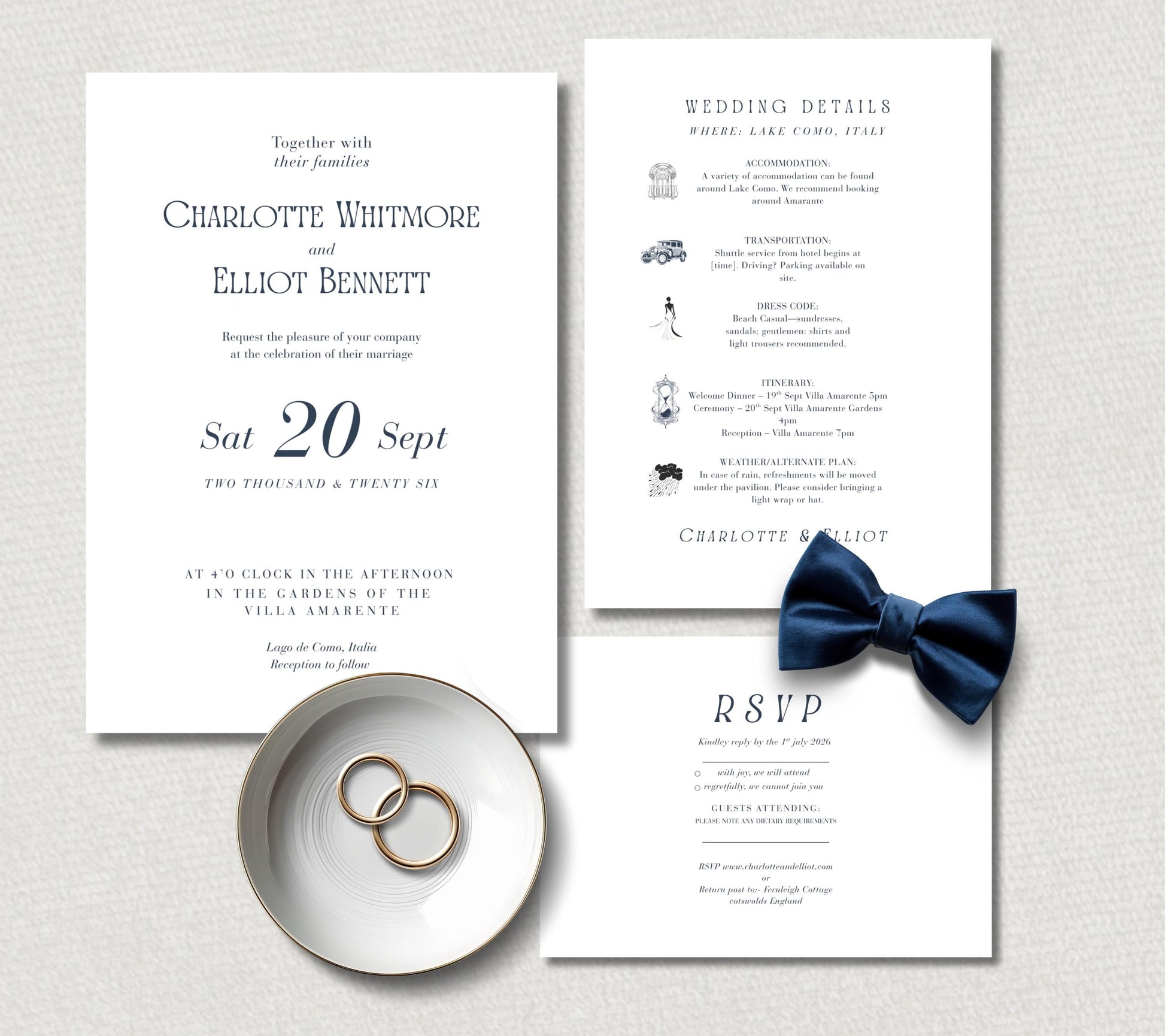levate your wedding announcement with our navy and white minimalist wedding invite set, designed to capture the elegance and sophistication of your special day. Each piece in this stunning wedding invite suite showcases a clean, modern aesthetic that perfectly complements a variety of wedding styles, from seaside ceremonies to sophisticated ballroom gatherings. The classic navy blue paired with crisp white not only offers a timeless look but also ensures that your invite stands out beautifully.