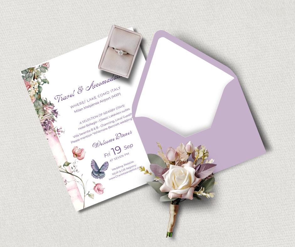 Summer Garden Botanical Wedding Stationary.  Pink Floral Arch Invitation Set. Canva Digital Download.