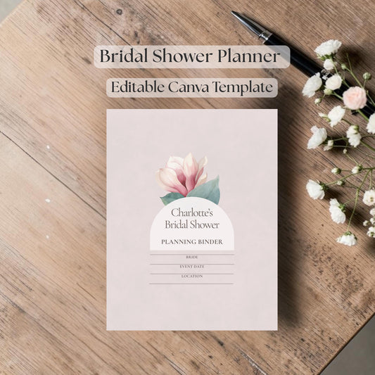Bridal Shower Planner, Canva Template, Printable Binder, Shower Checklist, Editable Planning Kit Pages.