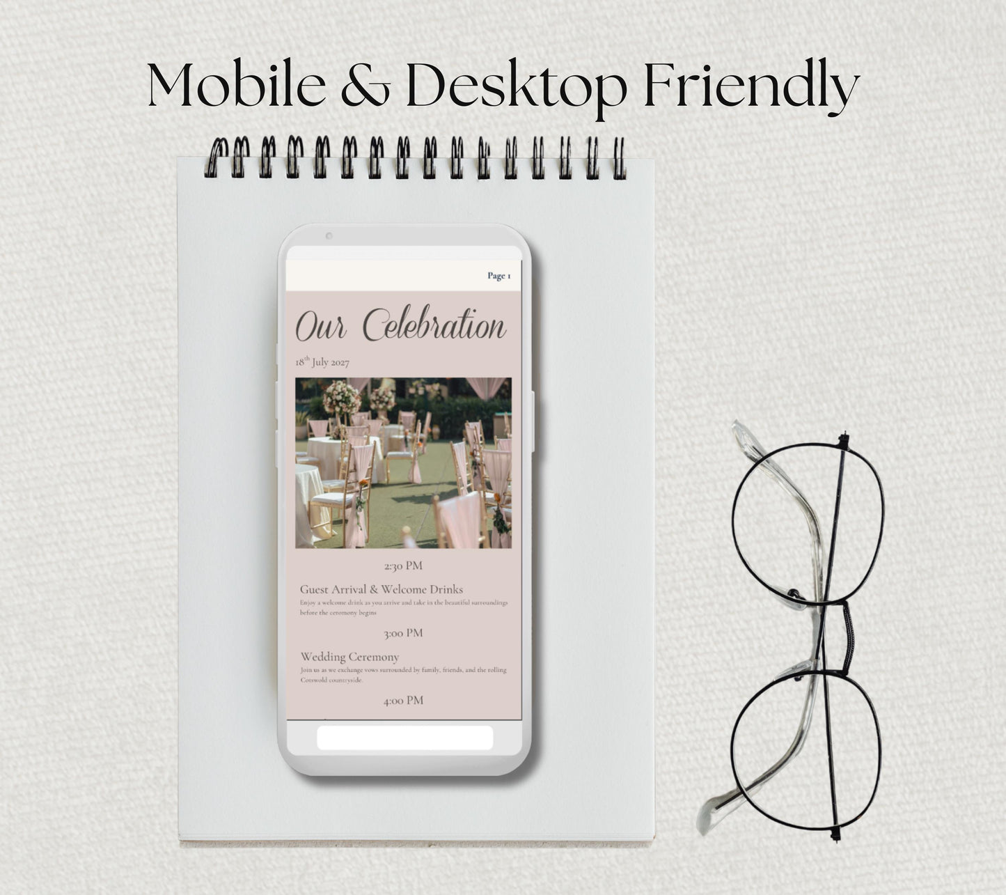 Romantic Sage and Blush Wedding Website Template. Editable Canva Site With A Live Countdown and RSVP, Music, Meal Tracker.