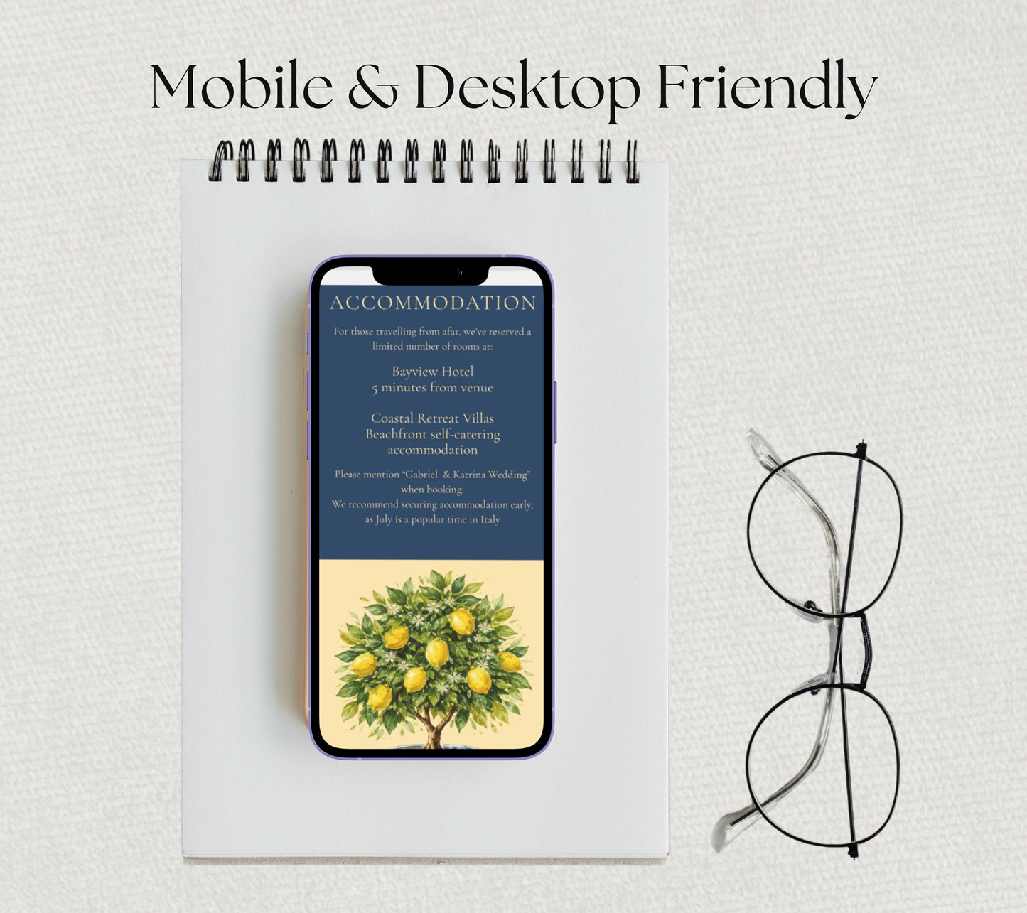 Italian Wedding Website. Canva Amalfi Destination Template. Lemon Theme with Live Countdown. Google RSVP, Meals, Song Request Tracker.