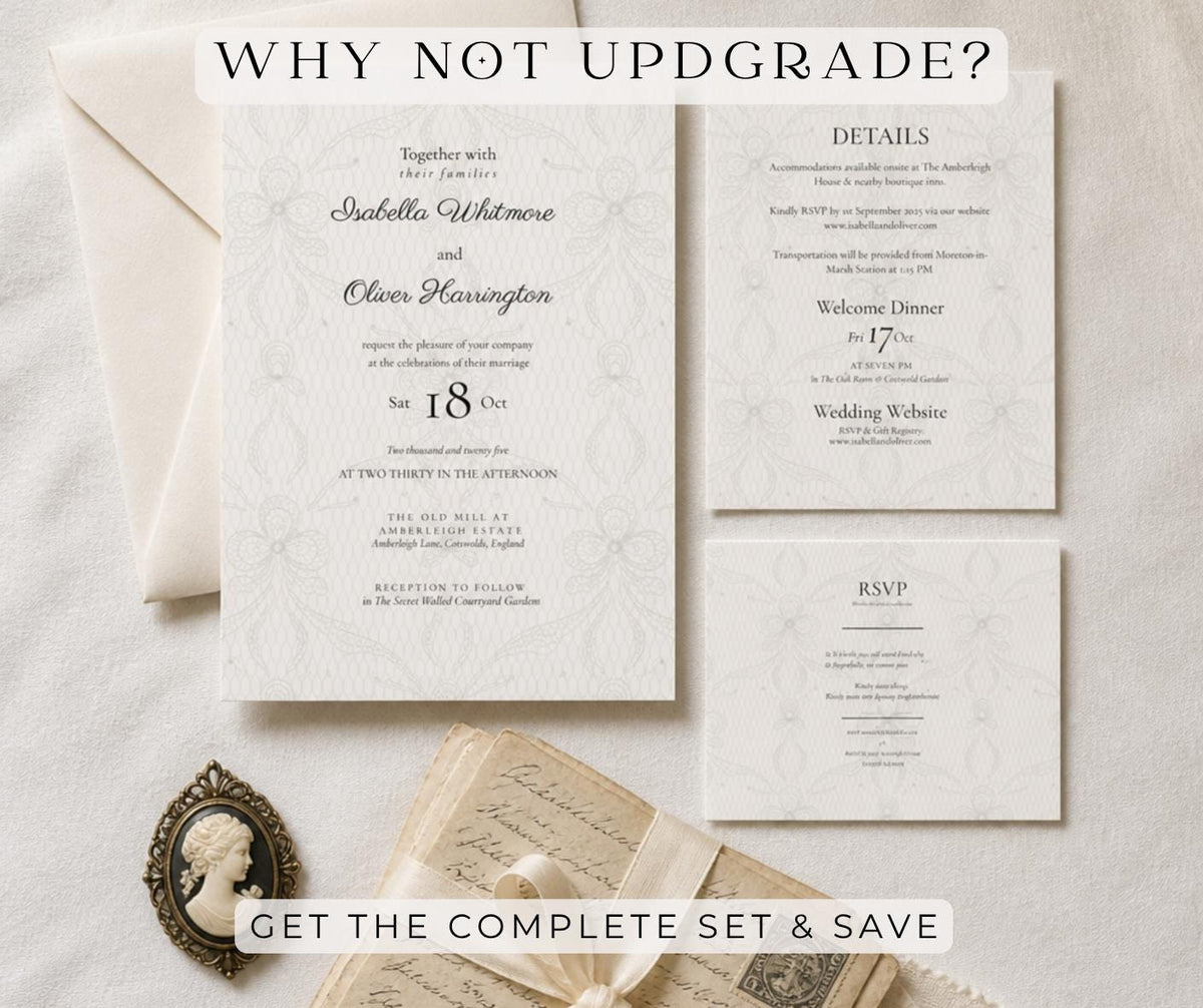 Vintage Lace Wedding Invitation.  Elegant Damask Invite. Editable Background dolour. Canva Template, Custom Printable Design.