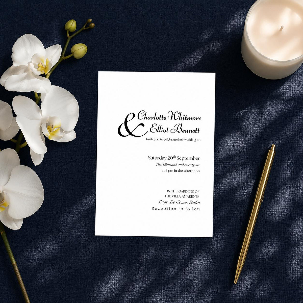Old Money Wedding Invitation. Elegant Vintage Black and White Invite. Classic Editable Canva Template, Luxury Formal Design.
