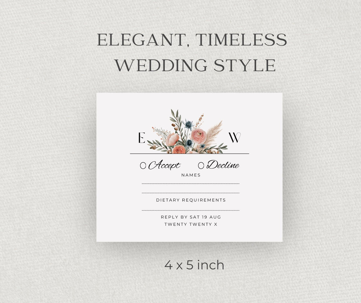 Coastal Boho Wedding Invitation Suite, Mallorca Terracotta Sage Bundle, Editable Canva Template, Destination Stationery.
