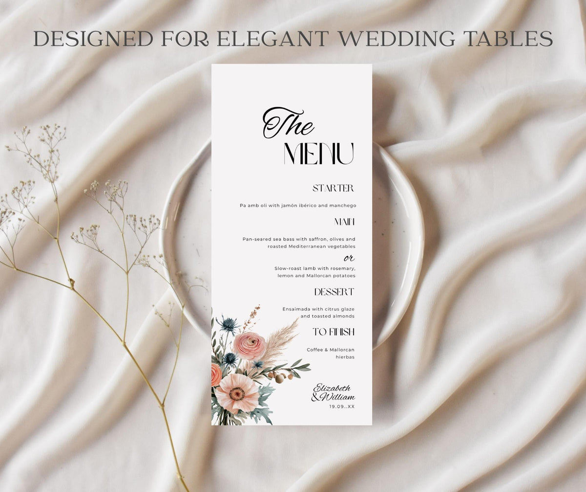 Coastal Boho Wedding Invitation Suite, Mallorca Terracotta Sage Bundle, Editable Canva Template, Destination Stationery.