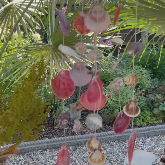 Shell and Starfish Wind Chime Beach Home Decor. Coastal Theme Accessory. Sun Room or Conservatory Mobile. The perfect Gift for Beach Lovers.