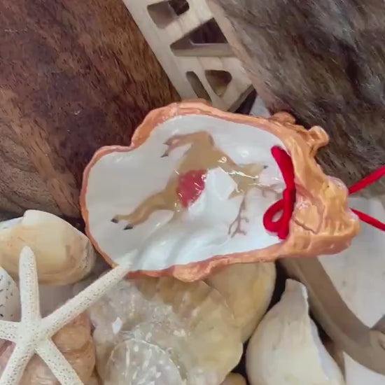 Reindeer Christmas Tree Ornament. Vintage Style Rose Gold Deer Bauble.